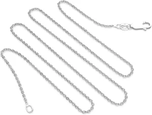 925 Sterling Silver .8MM Cable Chain Lobster Claw Clasp 16-30"