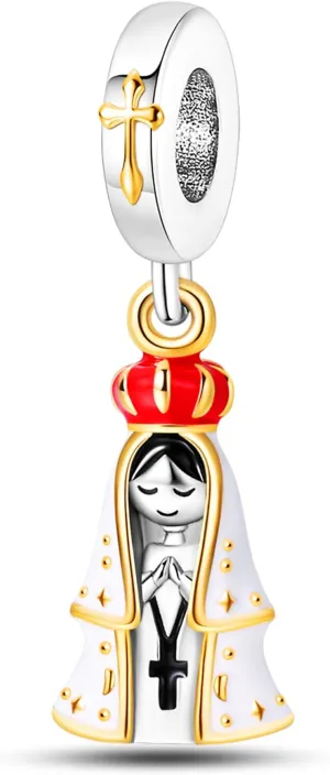 925 Sterling Silver Charms Beads for Bracelets & Necklaces, Cute White Goddess Charm Birthday Gifts Gemstone Pendant Jewelry for Women Men Teens