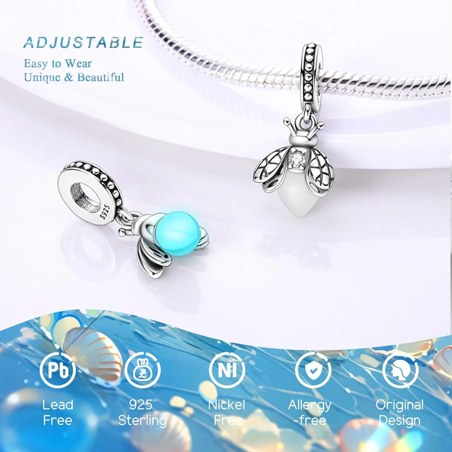 925 Sterling Silver Charms Beads for Bracelets Necklaces, Butterfly Dragonfly Bee Birds Firefly Pendant, Insect Animal Spring Summer Vitality Cute Jewelry Birthday Gifts for Women Men