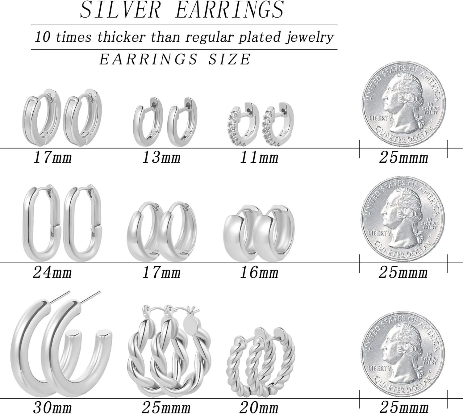 925 Sterling Silver Heart Earrings for Women, Dainty Huggie Hoop Fashion Hypoallergenic Small Chunky Stud Earrings Lightweight Love Heart Dangle Jewelry