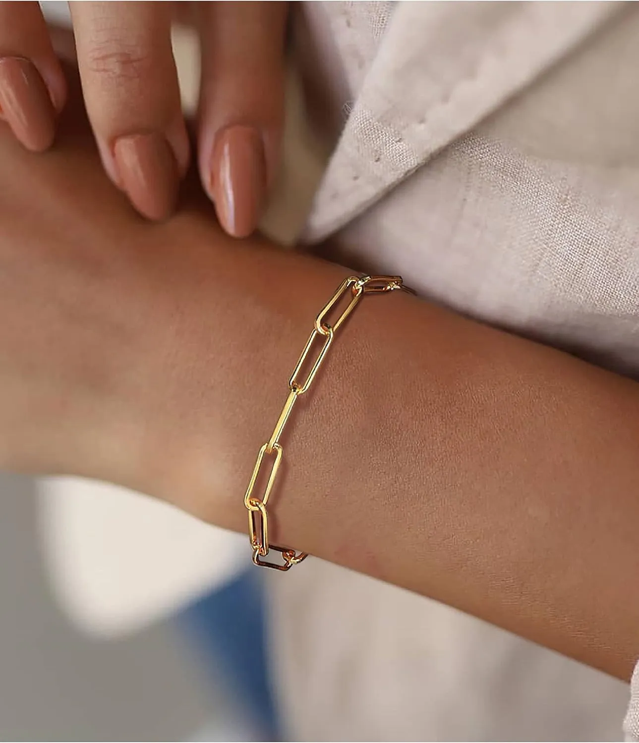 925 Sterling Silver Paperclip Chain Bracelet 3/4/5mm Silver Bracelet for Women Men Silver Bracelet 6.5-9 Inches