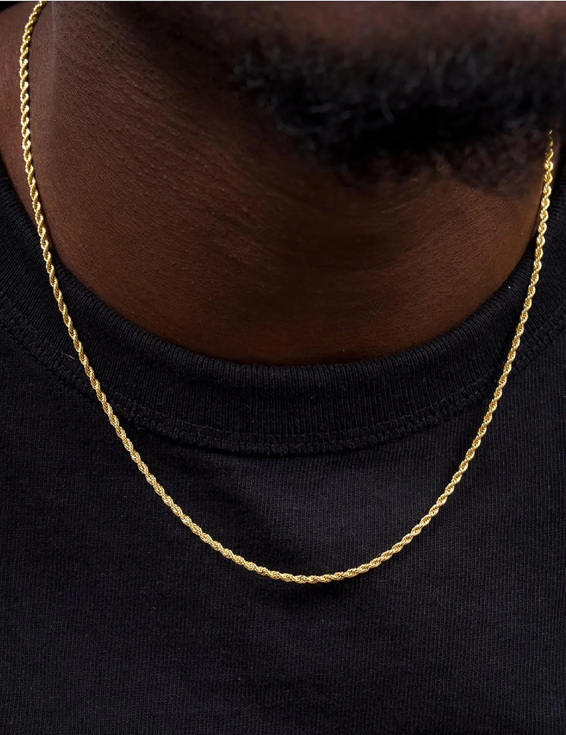 925 Sterling Silver Rope Chain Lobster Clasp 2/2.5/3/4/5mm Gold/Silver Chain for Men Women Silver Necklace Chain 16/18/20/22/24/26/30 Inches
