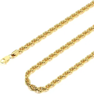 925 Sterling Silver Rope Chain Lobster Clasp 2/2.5/3/4/5mm Gold/Silver Chain for Men Women Silver Necklace Chain 16/18/20/22/24/26/30 Inches