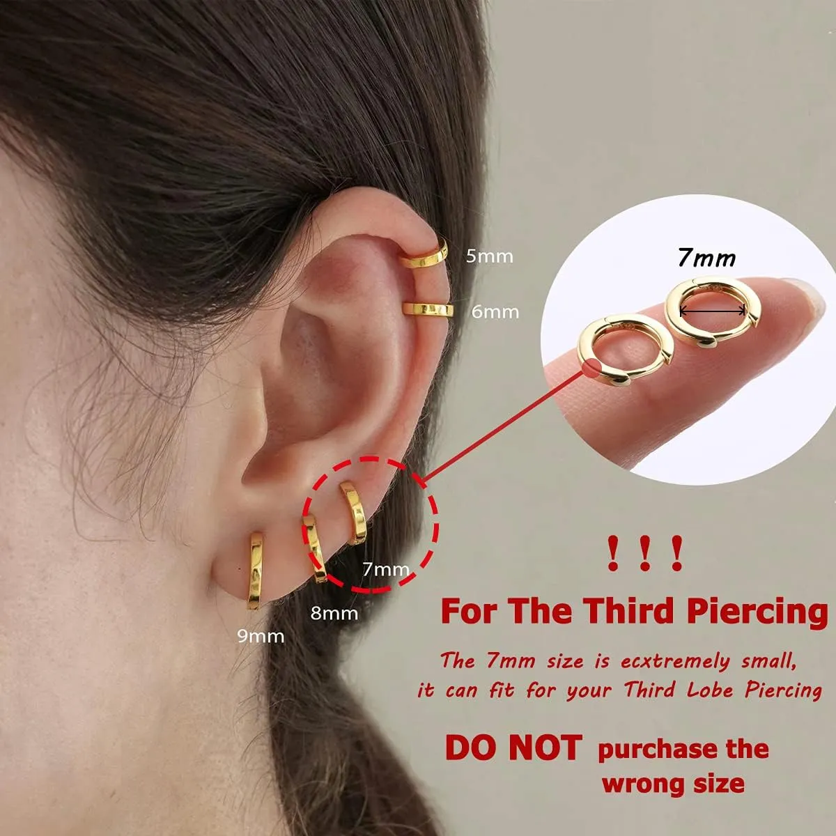 925 Sterling Silver Small Gold Hoop Earrings for Women Girls 14K Gold Huggie Earrings Tiny Hypoallergenic Cartilage Earrings Hoops