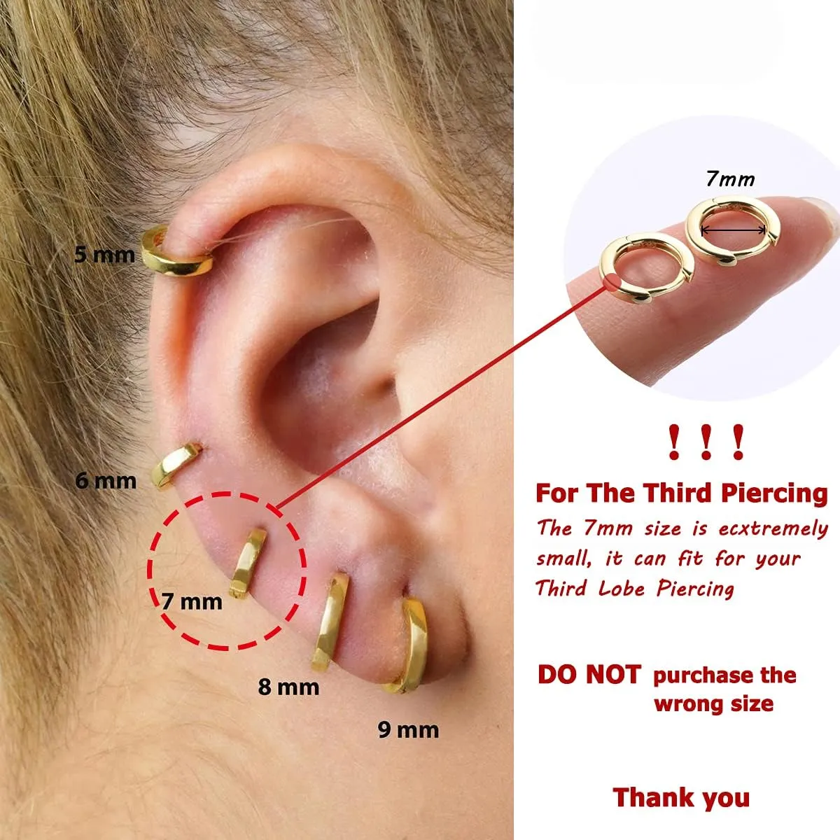 925 Sterling Silver Small Gold Hoop Earrings for Women Girls 14K Gold Huggie Earrings Tiny Hypoallergenic Cartilage Earrings Hoops