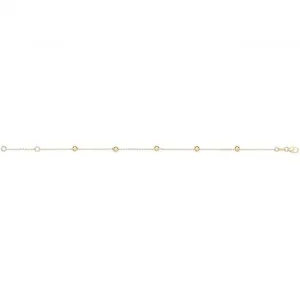 9ct Yellow Gold 7.25" Beaded Braclet NK438B