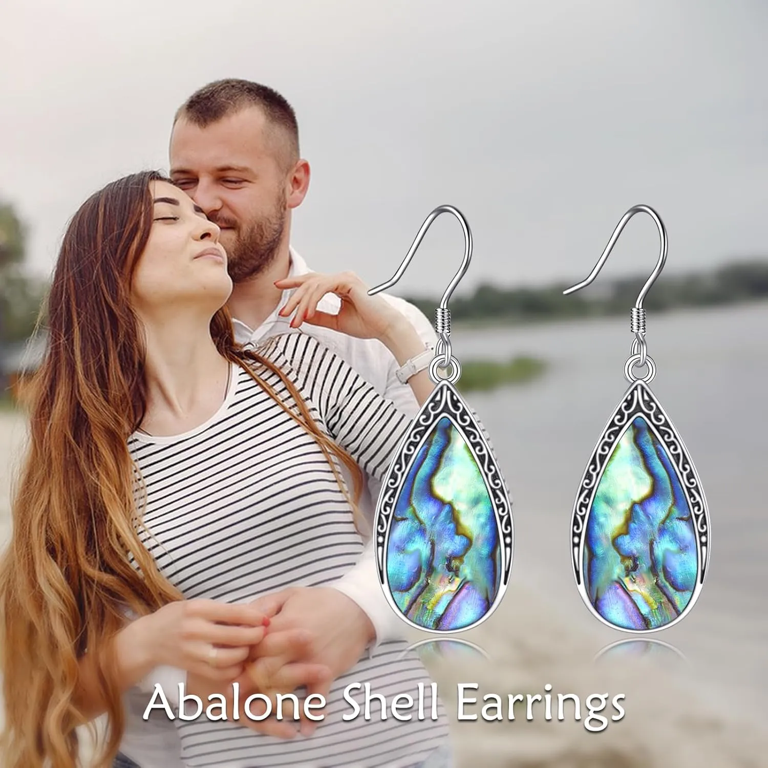 Abalone Shell Dangle Drop Earrings for Women 925 Sterling Silver Filigree Bohemian Earrings Jewelry Gift