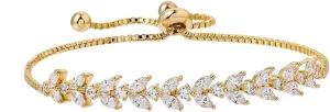 Adjustable Bridal Wedding Tennis Bracelets for Women, Marquise Teardrop Cubic Zirconia Jewelry Chain Bracelet for Party Prom