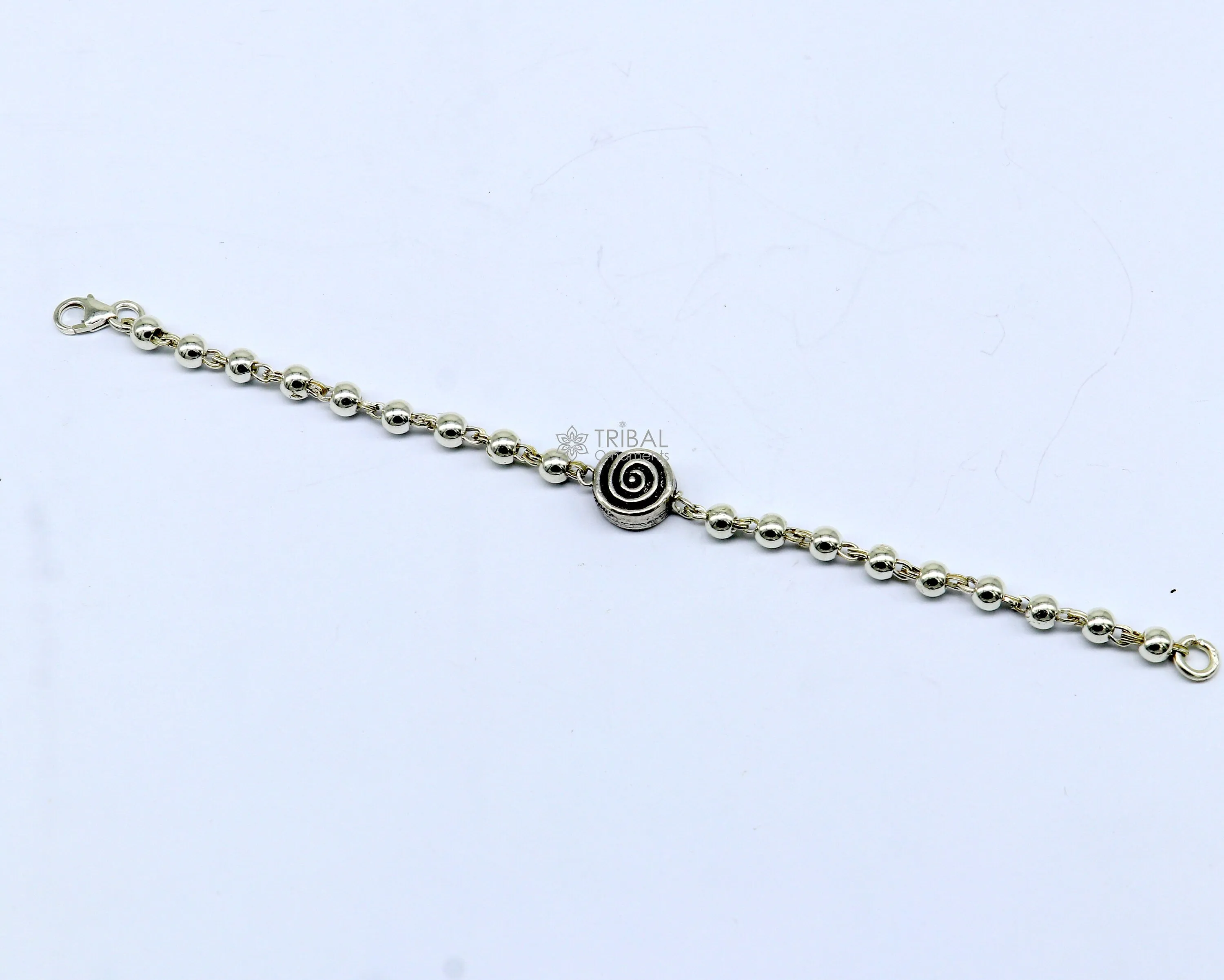 All sizes 925 sterling silver beaded bracelet or anklet for girls and kids/your baby, silver Nazariya/nazarbattu bbr501