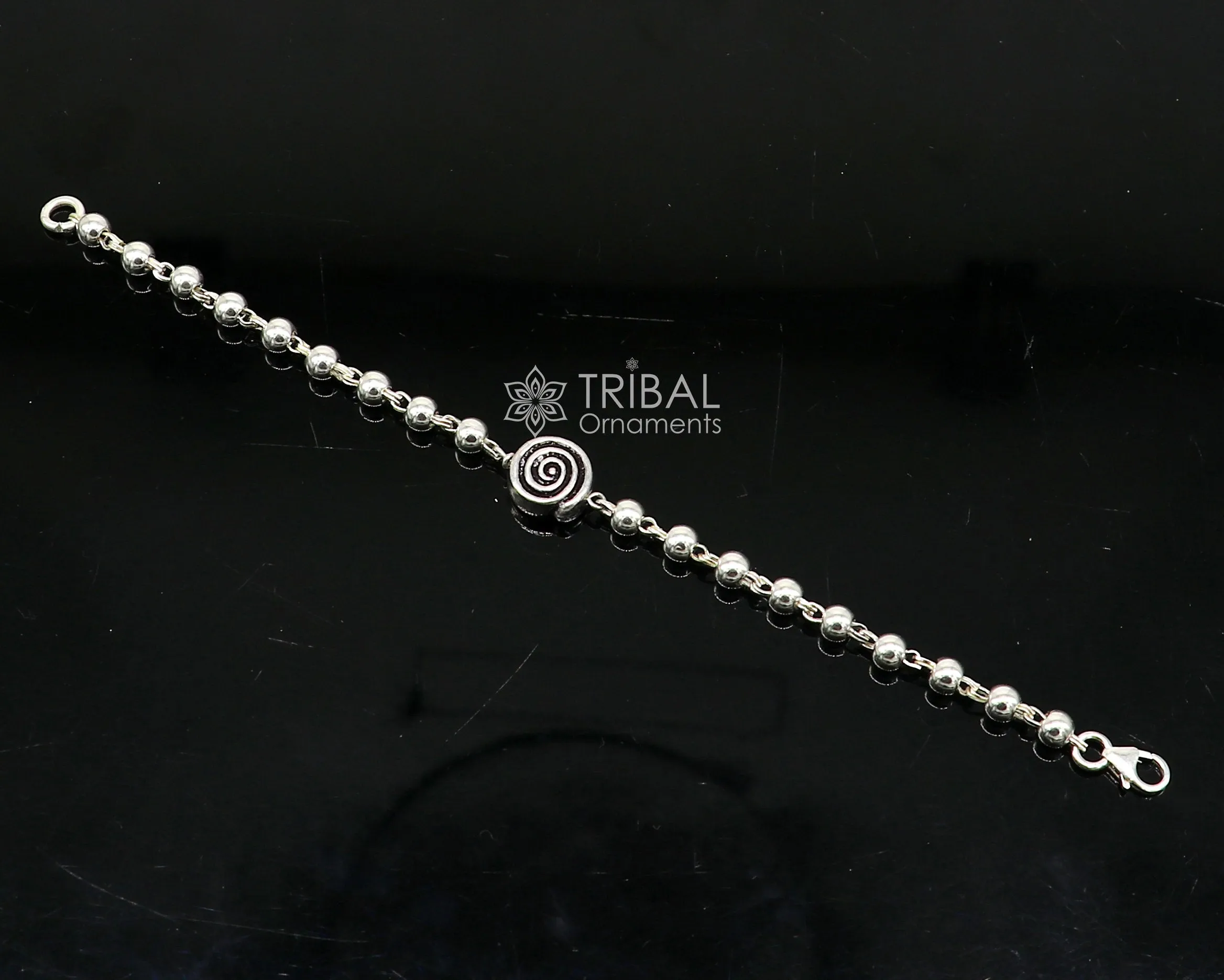 All sizes 925 sterling silver beaded bracelet or anklet for girls and kids/your baby, silver Nazariya/nazarbattu bbr501