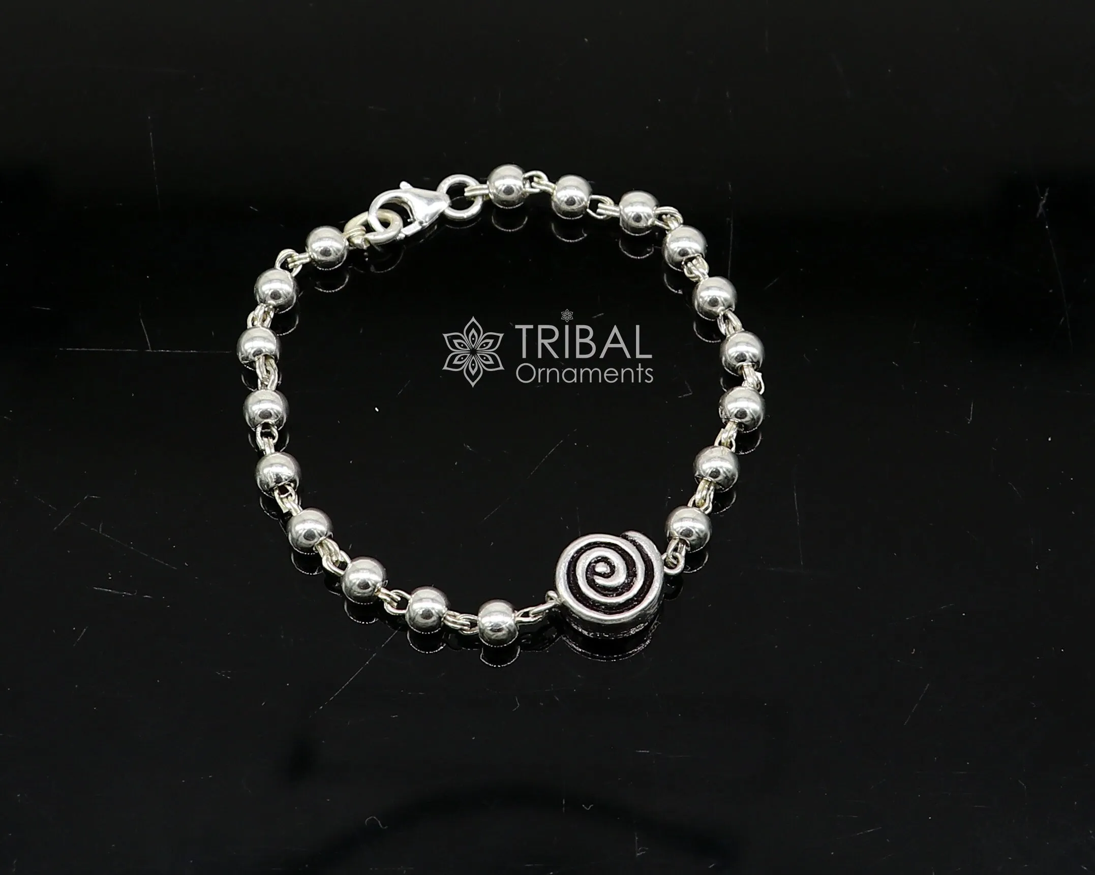 All sizes 925 sterling silver beaded bracelet or anklet for girls and kids/your baby, silver Nazariya/nazarbattu bbr501