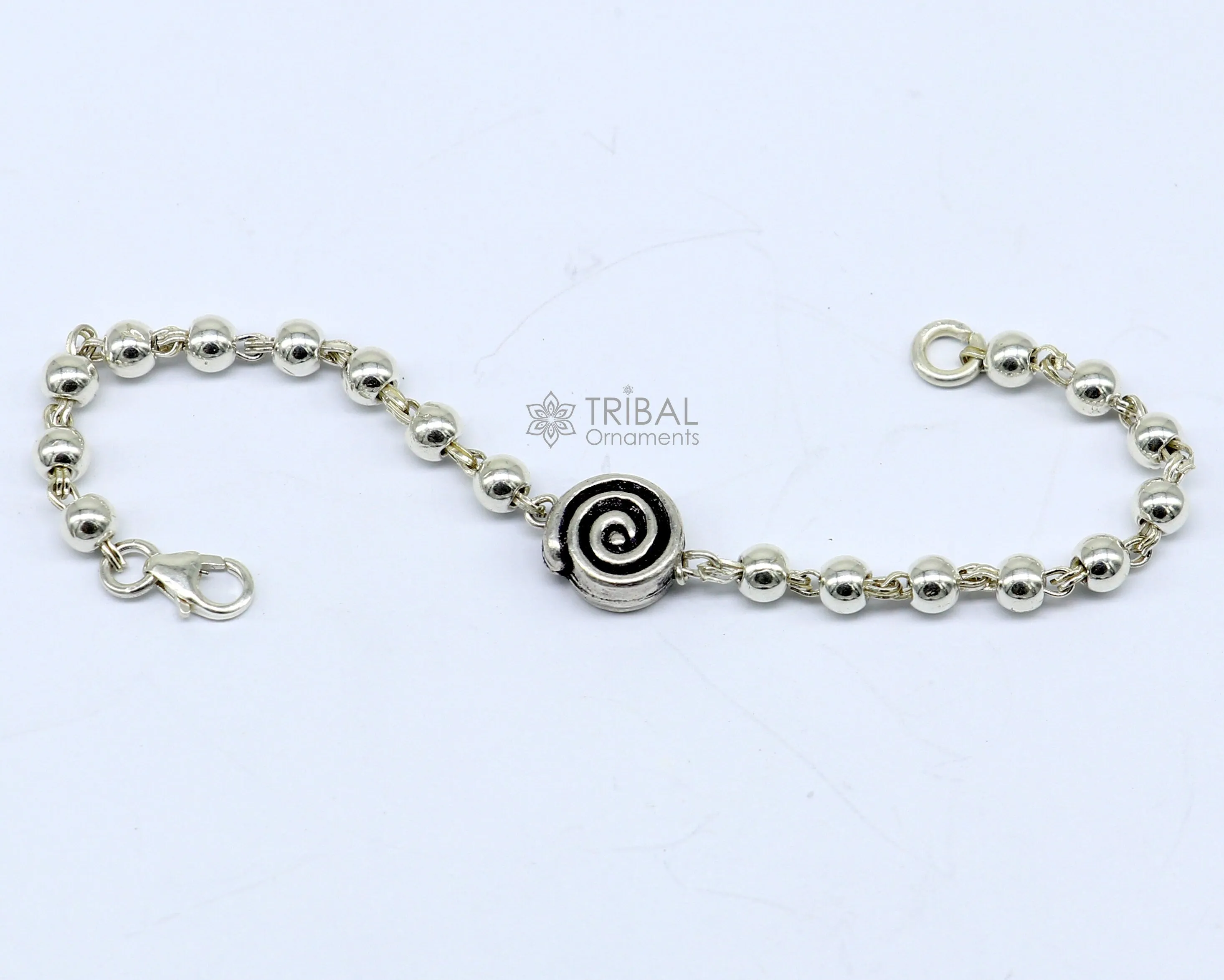 All sizes 925 sterling silver beaded bracelet or anklet for girls and kids/your baby, silver Nazariya/nazarbattu bbr501