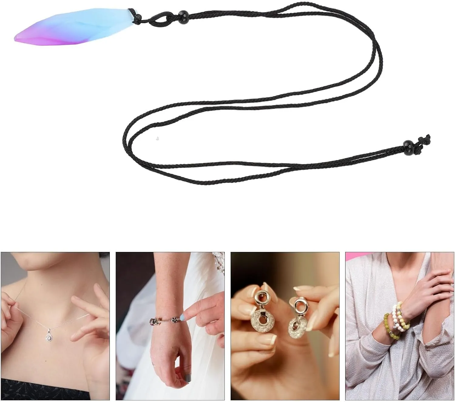 Alomejor Handcrafted Luminous Necklace Glow in The Dark Pendant Resin Necklace Pendant with Irregular Shape Frosted Accessories for Valentine Day