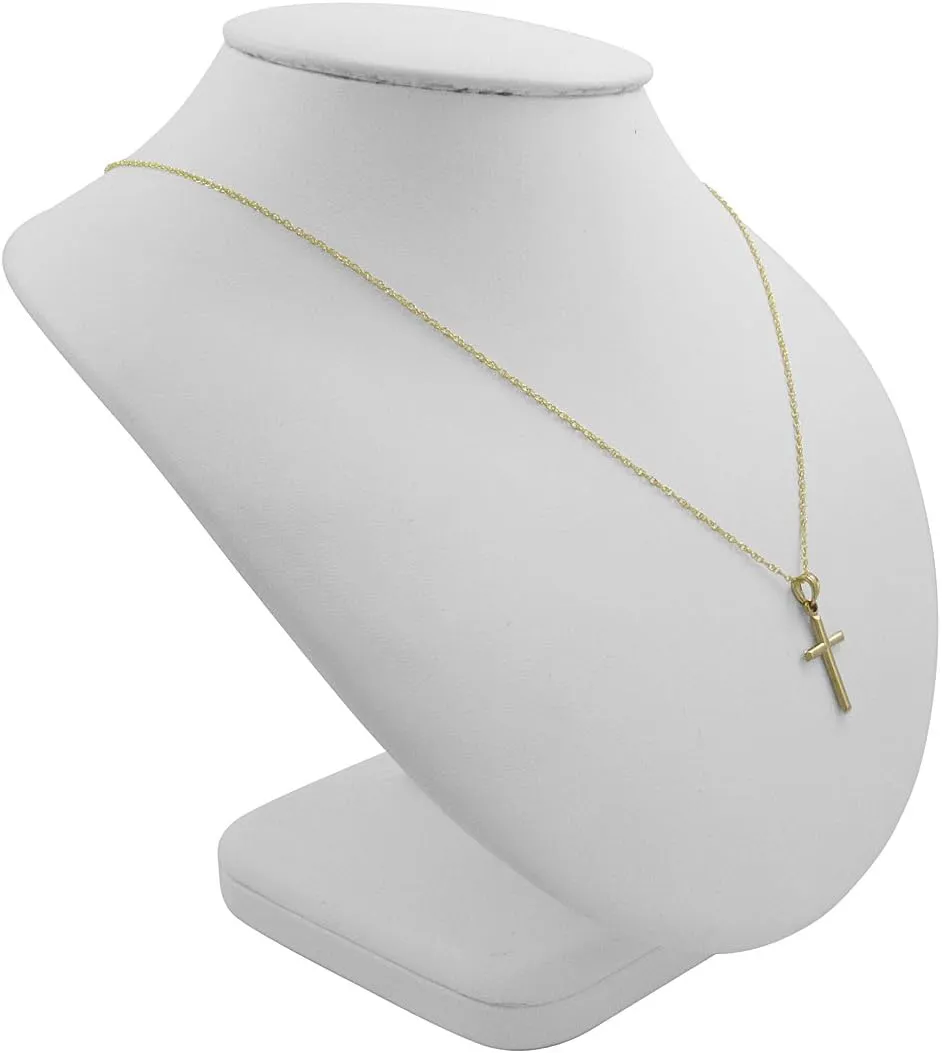 Amanda Rose Collection 14K Yellow Gold Petite Cross Pendant Necklace on a 14K Gold Chain| 14K Yellow Gold 18 or 20 inch Chain Necklaces for Women