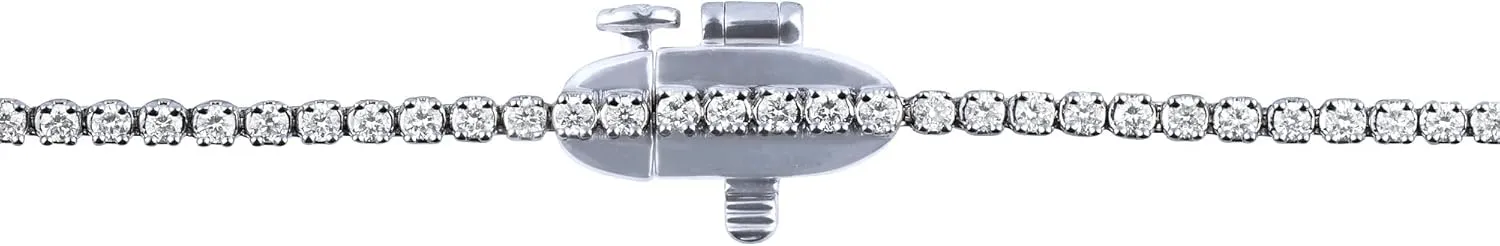 Amazon Essentials IGI Certified Lab Grown Diamond Tennis Bracelet for Women in 14k Gold - Size 7 Inches