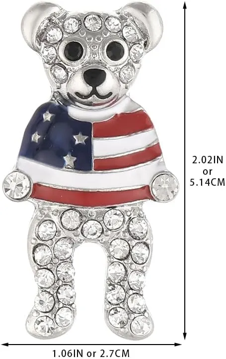 American Flag 4th of July Brooch Pins for Women | USA Heart Victory Smiley Face Trio Patriotic Memorial Day Pins | American Independence Day Party Gifts for Women