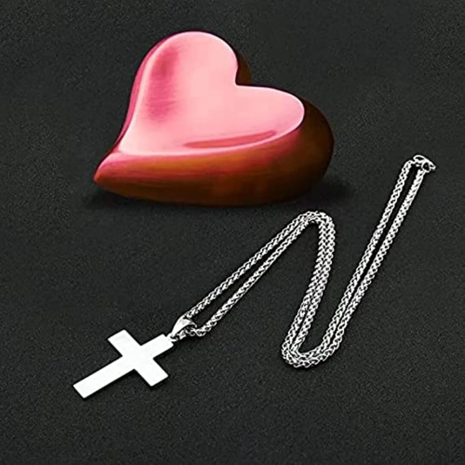 American Flag Bible Cross Pendant Necklace Christian Religious Jewelry Men's Women's