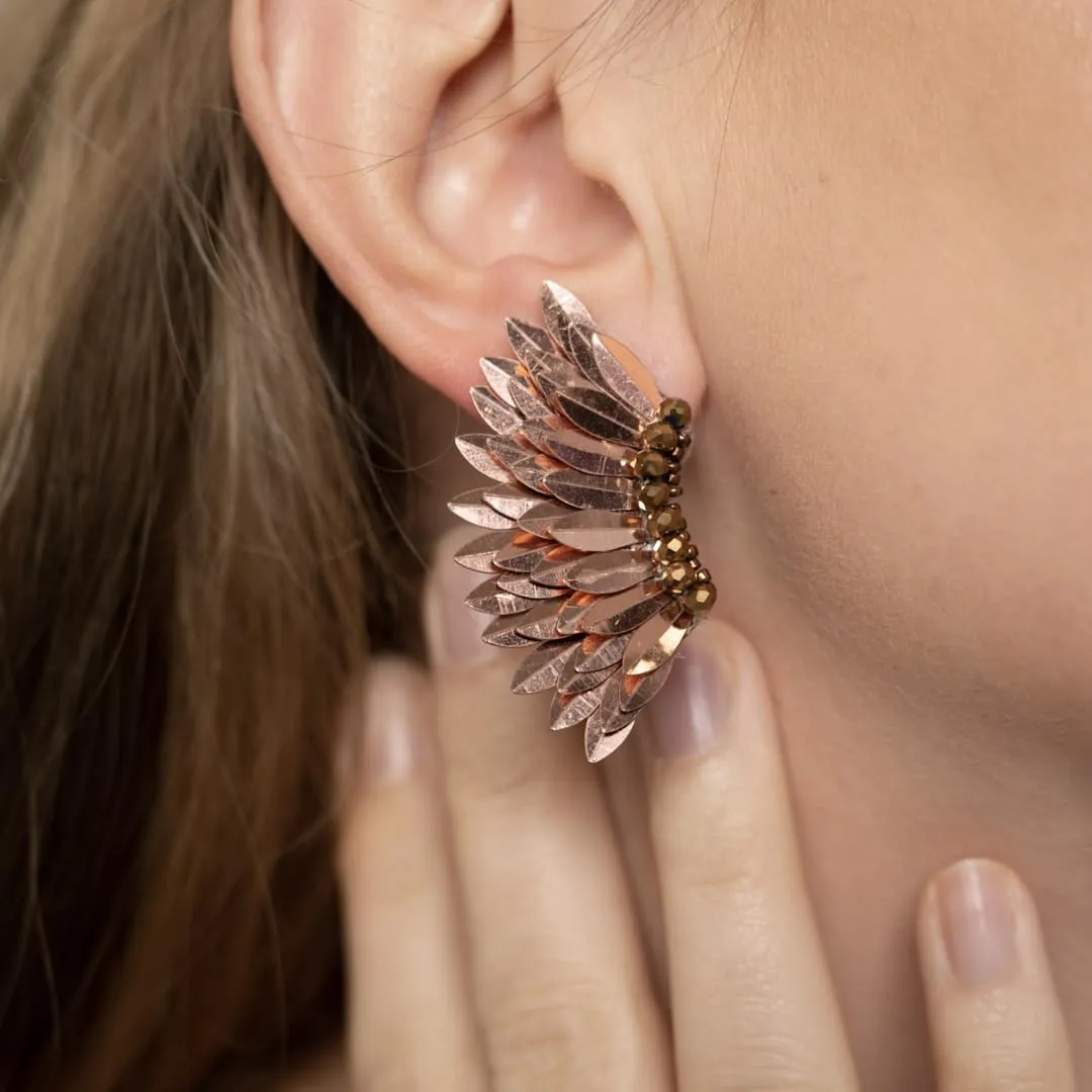 Angel wing earrings for women, Small statement Handmade Prom Earrings, Wings stud for girls, Beaded Butterfly winged Earrings