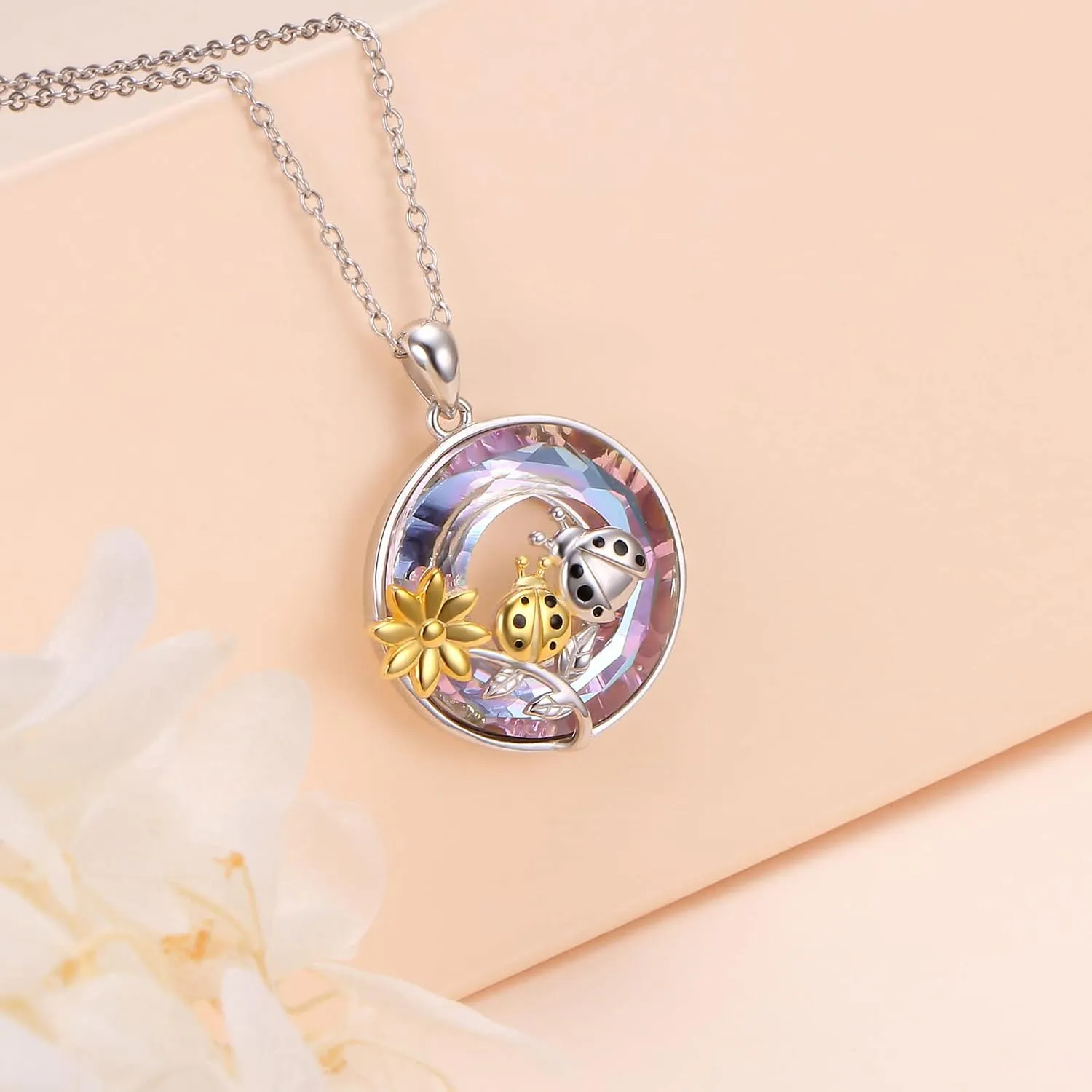 Animal Necklaces for Women Girls 925 Sterling Silver Frog/Ladybug/Guinea Pig/Camel/Giraffe/Cat/Mushroom/Dove Pendant Necklace Christmas Jewelry Birthday Gifts