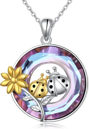 Animal Necklaces for Women Girls 925 Sterling Silver Frog/Ladybug/Guinea Pig/Camel/Giraffe/Cat/Mushroom/Dove Pendant Necklace Christmas Jewelry Birthday Gifts