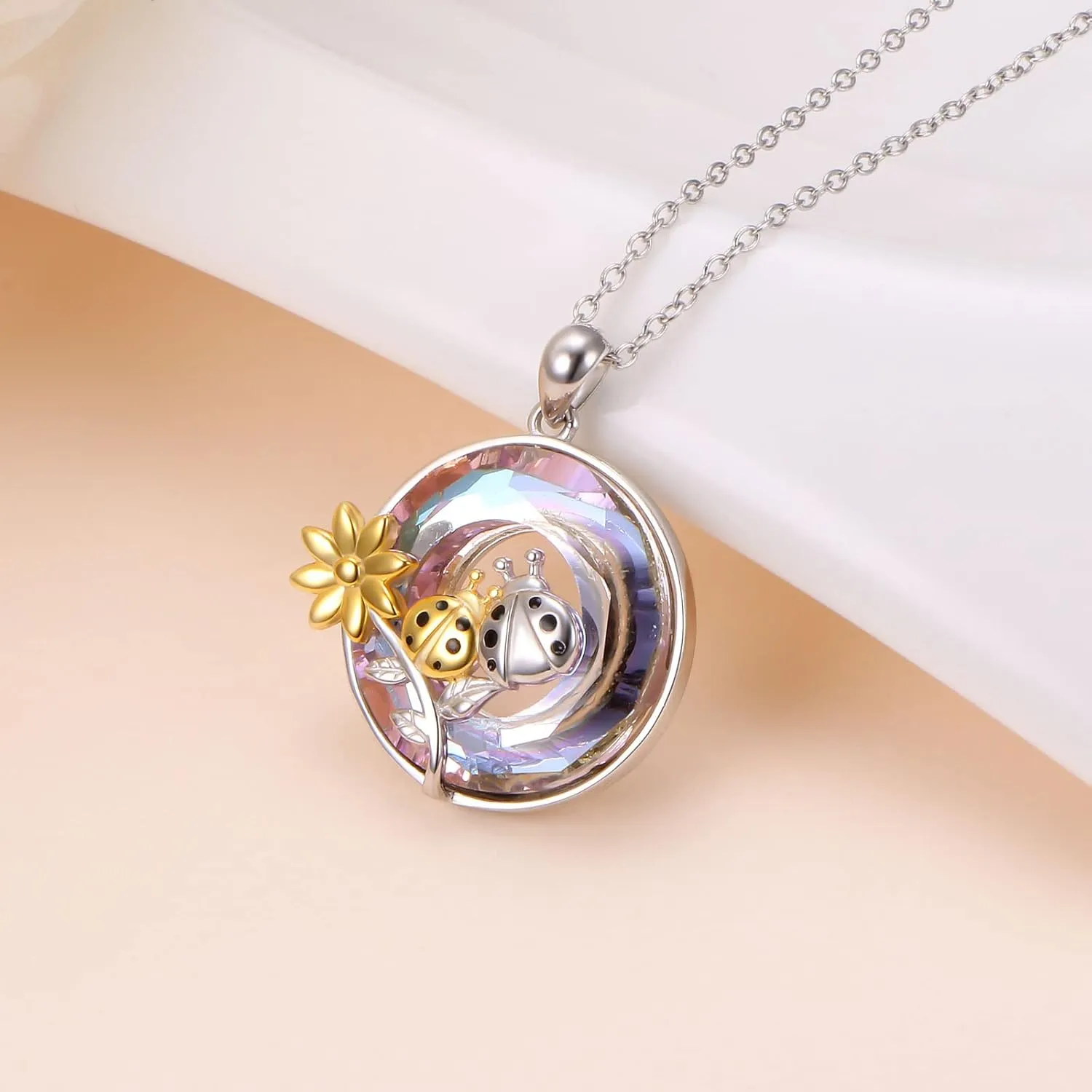 Animal Necklaces for Women Girls 925 Sterling Silver Frog/Ladybug/Guinea Pig/Camel/Giraffe/Cat/Mushroom/Dove Pendant Necklace Christmas Jewelry Birthday Gifts