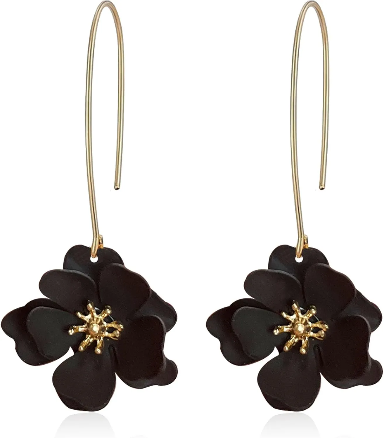Anmpab Bohemian Matte Flower Dangle Drop Earrings floral Stud Earrings For Women Statement Wedding Holiday Jewelry