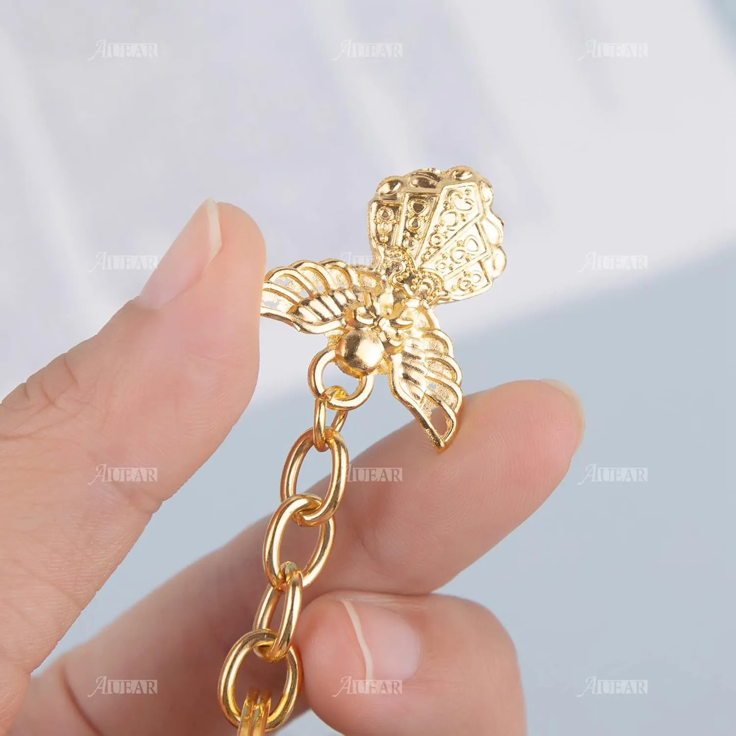 AUEAR, Silver Tone Guardian Angel Charm Keychain Key Ring for Wedding Party Favors Arts Crafts DIY