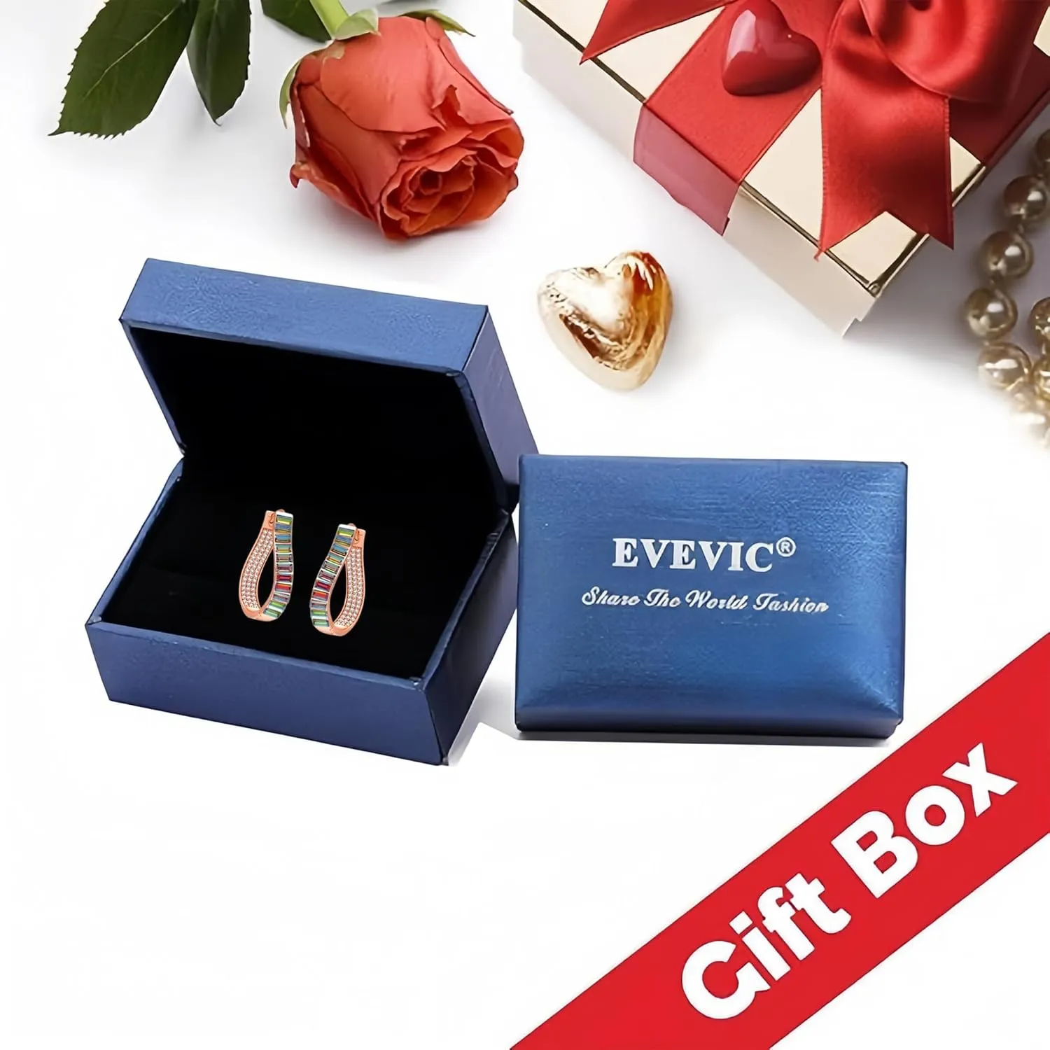 Austrian Crystal Hoop Earrings for Women Pave Oval Hoop Earrings for Women 14K Gold Plated Hypoallergenic Jewelry Gift