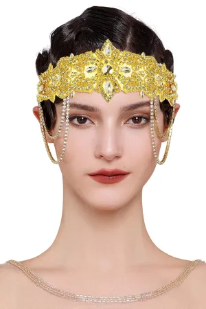 BABEYOND 1920s Flapper Headpiece Roaring 20s Headband Great Gatsby Headband for Women Vintage Hair Accessory