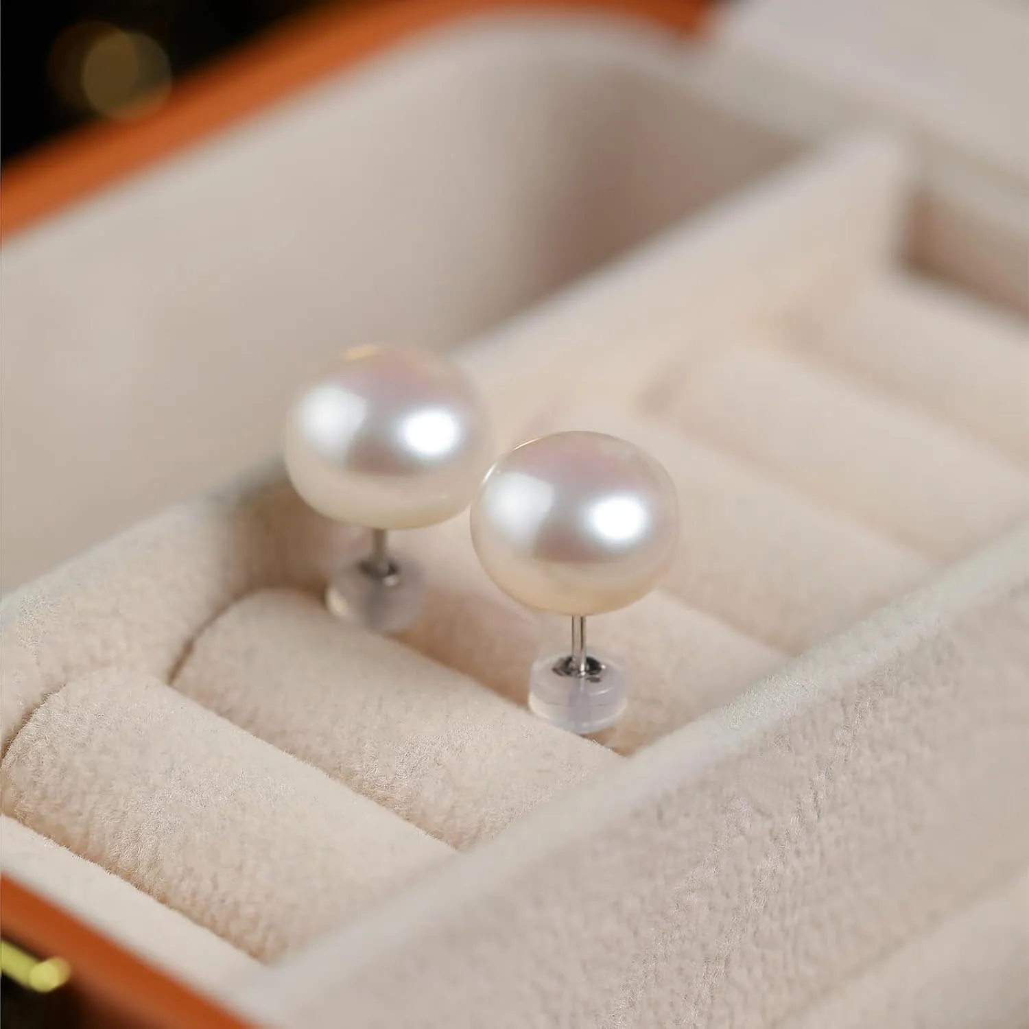 Ball Pearl Earrings for Women 10-13mm AAAAA Freshwater Pearls Stud Earrings 925 Sterling Silver Ear Wires Jewelry Gifts for Wife Mom Girlfriend Her Wedding Birthday Anniversary