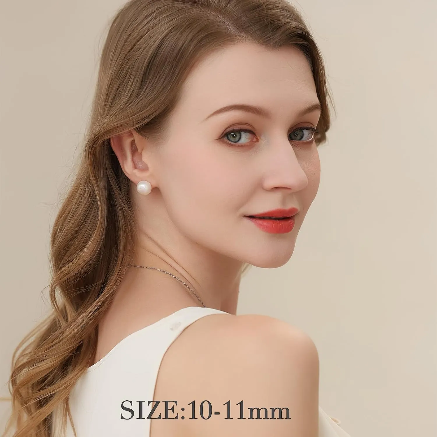 Ball Pearl Earrings for Women 10-13mm AAAAA Freshwater Pearls Stud Earrings 925 Sterling Silver Ear Wires Jewelry Gifts for Wife Mom Girlfriend Her Wedding Birthday Anniversary