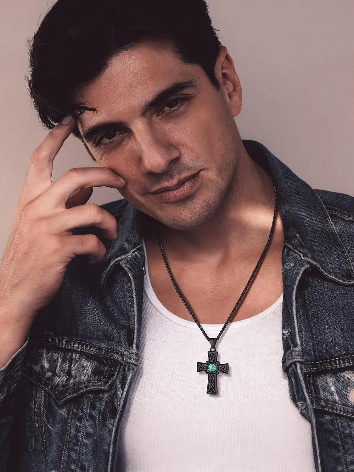 Bandmax Mens Cross Necklace Stainless Steel/Black Nail Cross Pendant Celtic Cross Necklaces Christian Crucifix Necklace Chain for Men Women
