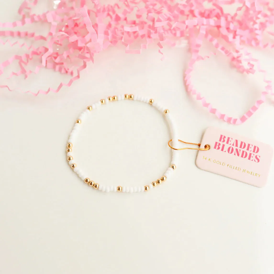 Beaded Blondes 'White Sprinkle Bracelet'