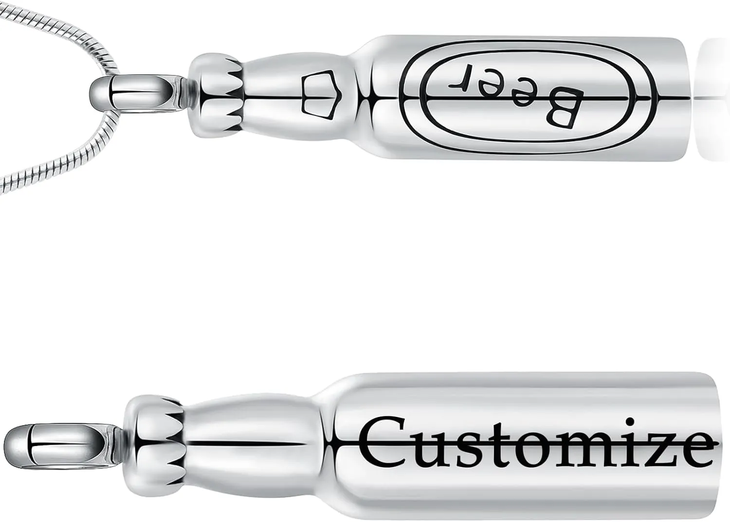 Beer Bottle Urn Necklace for Ashes Bar Cremation Jewelry for Women Men Stainless Steel Memorial Necklaces Ash Pendant for Human Pets Keepsake Jewelry for Loved Ones with Fill Tool