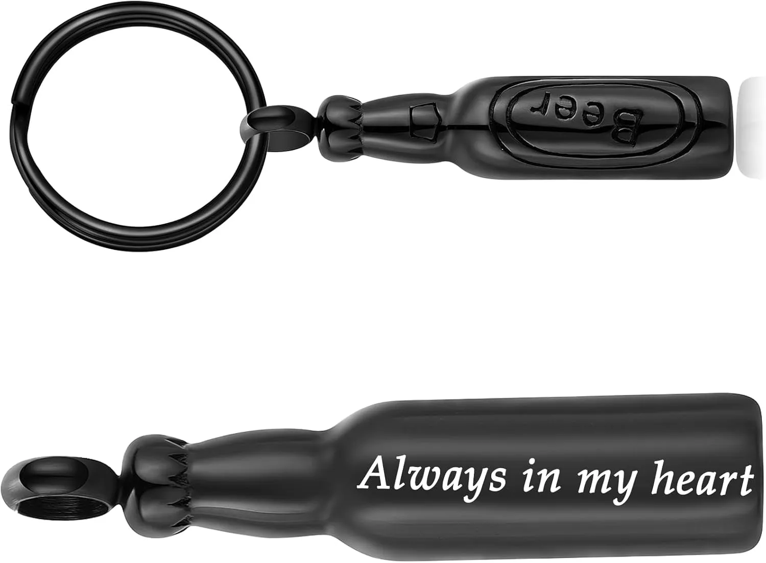 Beer Bottle Urn Necklace for Ashes Bar Cremation Jewelry for Women Men Stainless Steel Memorial Necklaces Ash Pendant for Human Pets Keepsake Jewelry for Loved Ones with Fill Tool