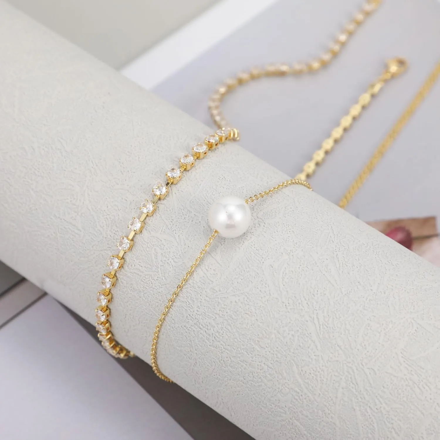 BERISO CZ Diamond Necklace for Women,14K Gold Plated Cubic Zirconia Diamond Dainty Layered Waterdrop Shape Square Pendant Necklace Jewelry Gift for women