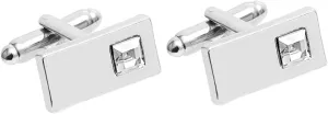 Best Man Cufflinks and Tie Clip, Men's Cufflinks Set Rectangle with Cubic Zirconia Copper