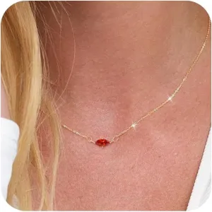 Blue Green Diamond & Cubic Zirconia Pendant Necklace - 14K Gold Plated Women's & Mothers' Dainty Birthday Gift Jewelry