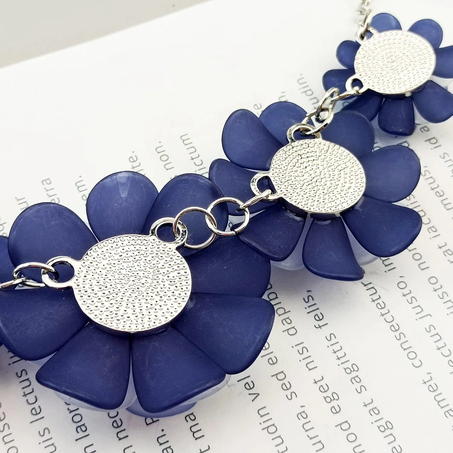 Bocar Flower Collar Necklace, Floral Flower Summer Beach Statement Choker Necklaces for Women and Teen Girls, Handmade Women Jewelry Party Gift