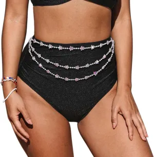 Bodiy Star Belly Body Chain Layered Waist Chains Bikini Belly Jewelry Beach Accessory for Women and Girls