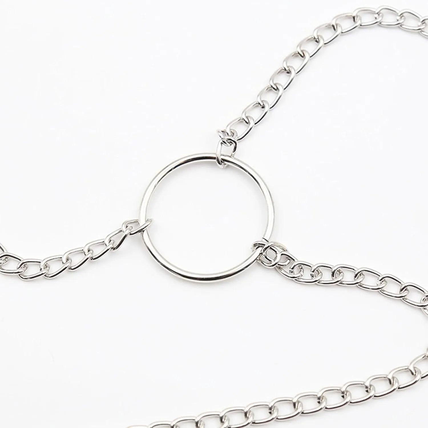 Body Clamps with Chain Necklace Adjustable Pressure Body Chains Necklace Stainless Steel Body Clips Non Piercing Faux Body Jewelry