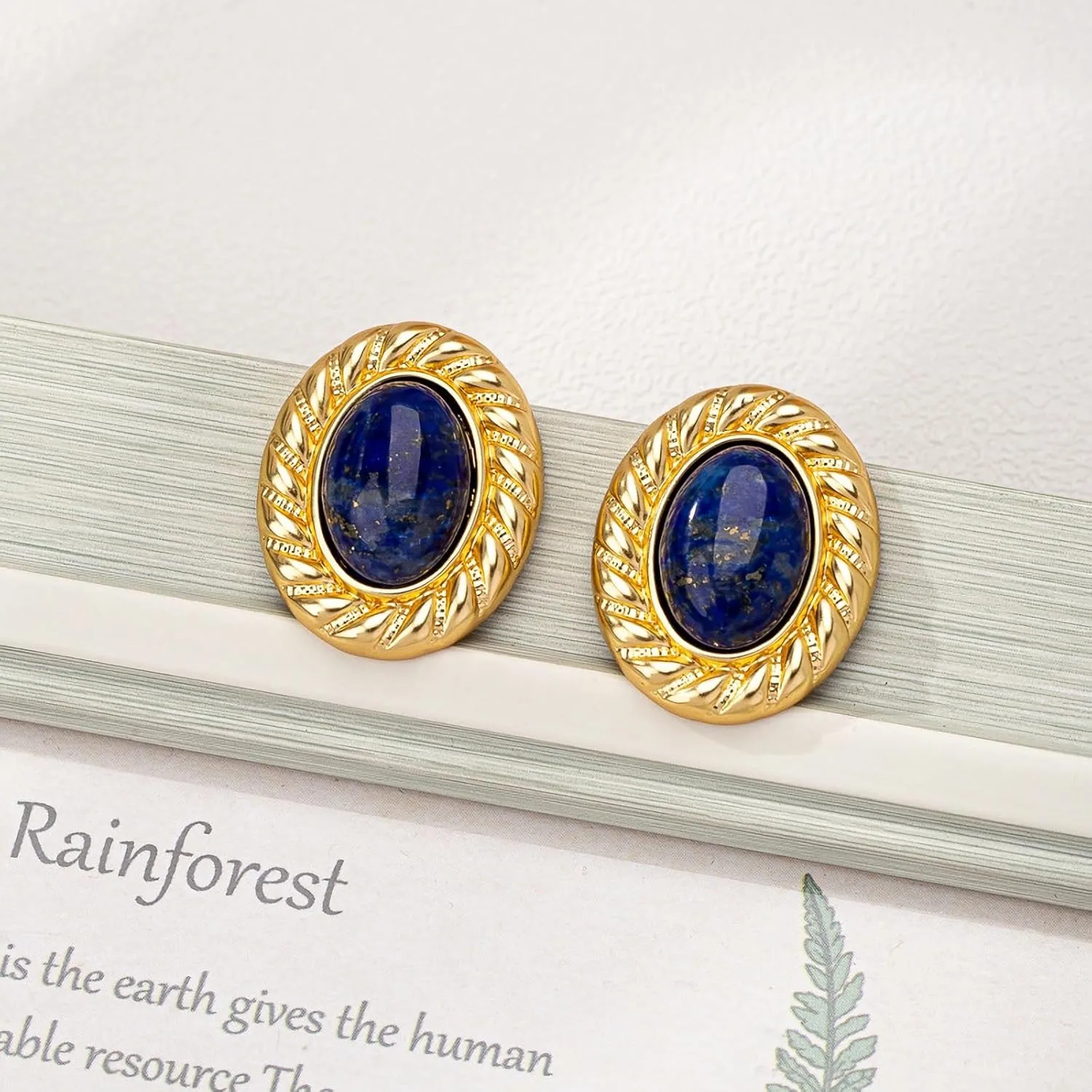 Bohemian Floral Filigree Gold Plated Turquoise Lapis Lazuli Drop Dangle Earrings, 925 Sterling Silver Durable Hook Earrings, Retro Jewelry Gift for Mother Women