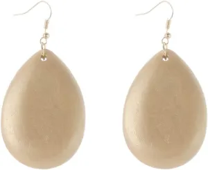 Bohemian Geometric Natural Wooden Earrings Dangle Lightweight Teardrop African Ethnic Statement Drop Earrings for Women