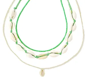 Boho Shell Necklace for Women Natural Sea Shell Beads Layer Necklace Adjustable Summer Seashell Beach Necklace Hawaiian Party Jewelry for Women