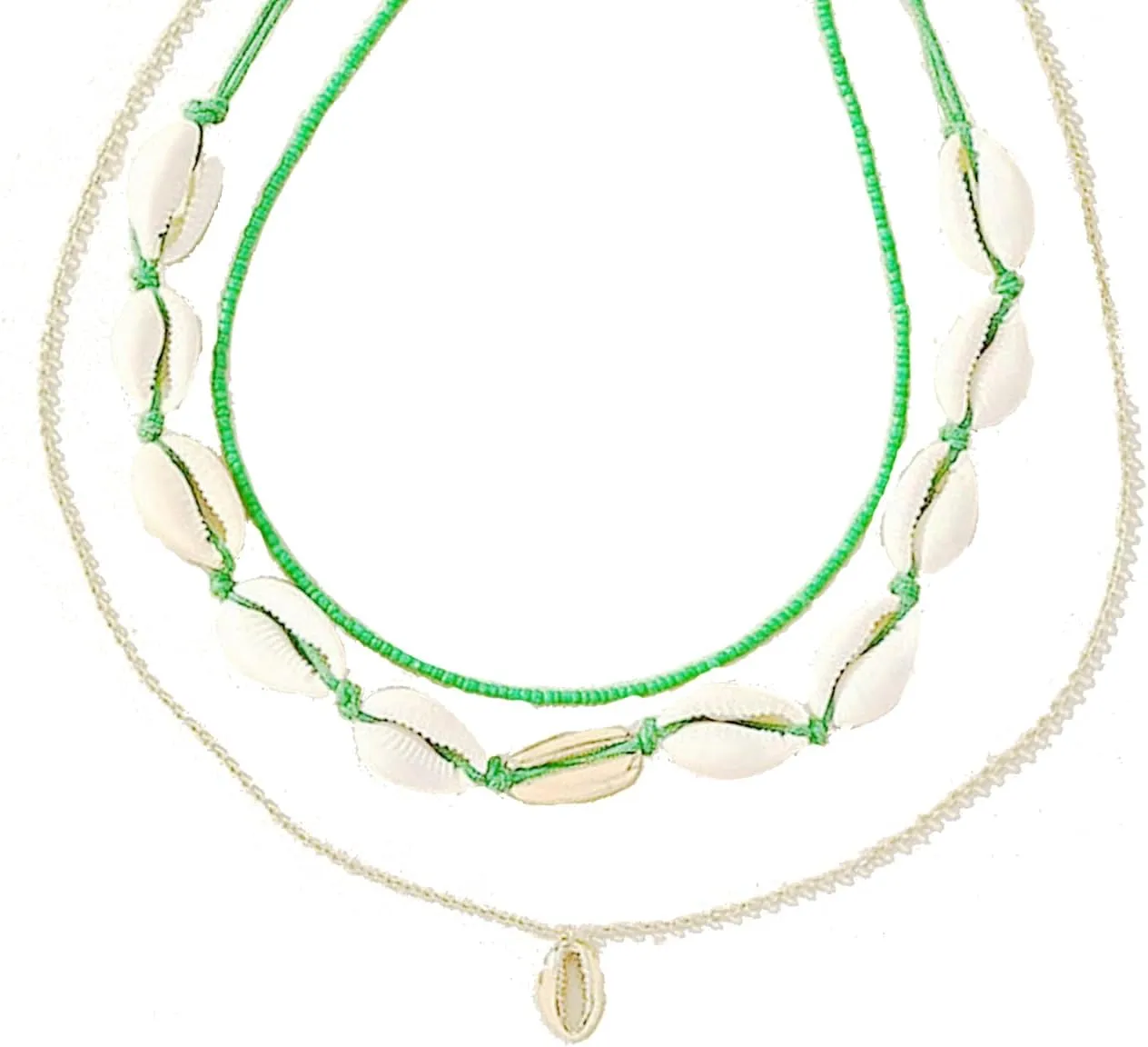 Boho Shell Necklace for Women Natural Sea Shell Beads Layer Necklace Adjustable Summer Seashell Beach Necklace Hawaiian Party Jewelry for Women