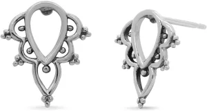 Boma Jewelry Sterling Silver Bohemian Pointed Teardrop Stud Earrings