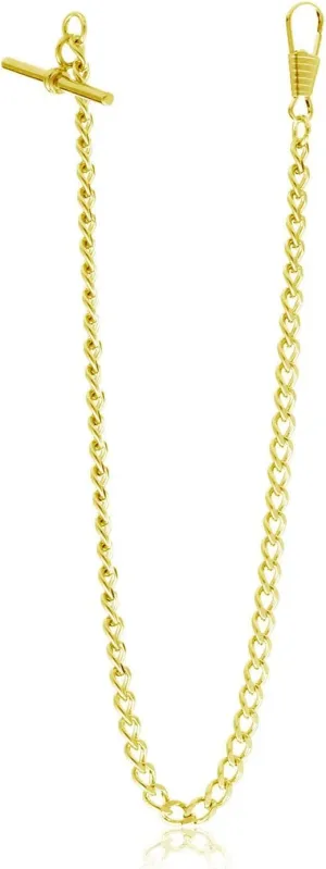 BOSHIYA Pocket Watch Chain T Bar Albert Vest Chain 23 Inch Lobster Buckle Vintage Plated Watch Chains for Men