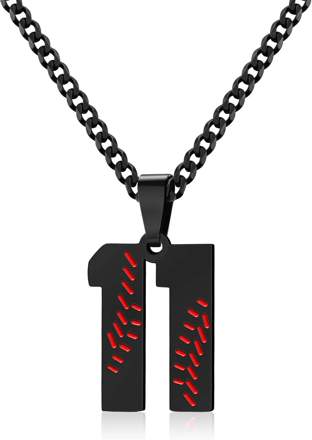 Btysun Baseball Necklaces Baseball Jersey Number 0-99 Charms Pendant Stainless Steel Necklace for Men Baseball Gifts Dad Husband Christmas Gift for Him Mens Jewelry