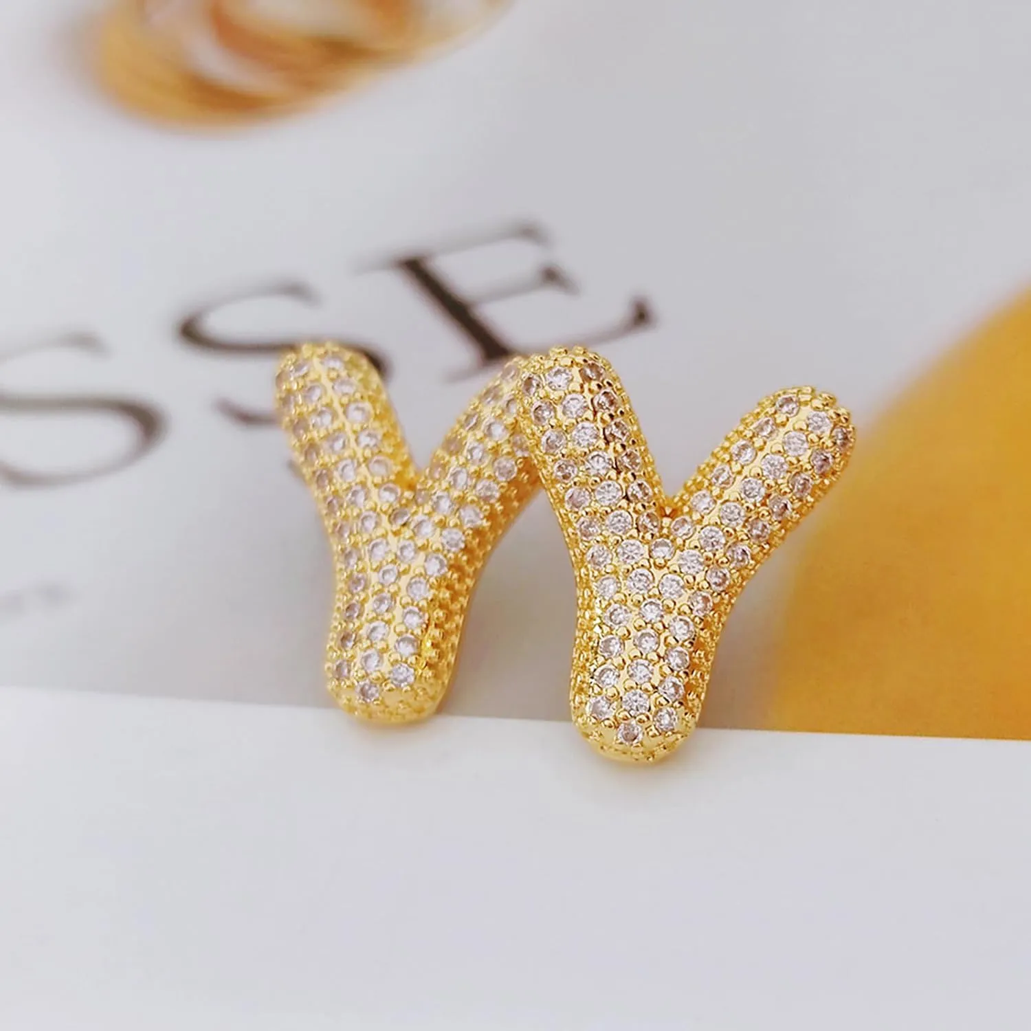 Bubble Initial Earrings for Women, Dainty Balloon Letter Earring Charm 14K Gold Plated Puffy Name Personalized A-Z Alphabet Statement Jewelry