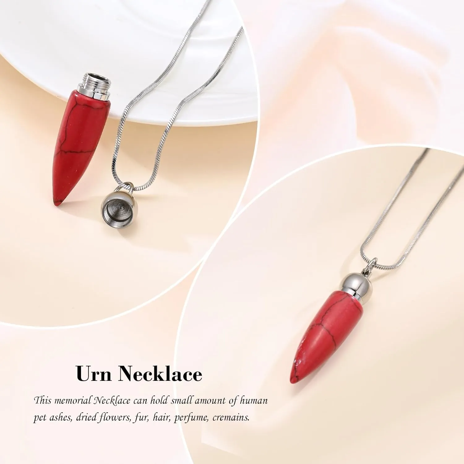 Bullet American Flag Teardrop Urn Necklaces for Man/Women Bullet Cremation Jewelry for Ashes, Stainless Steel Cremation Urns Memorial Keepsake Ashes Holder for Pets Dogs Cats